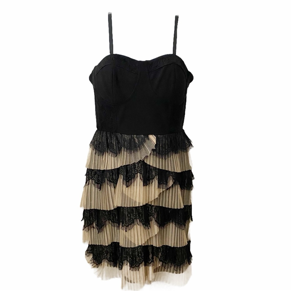 Charlotte Russe, Women’s Accordian Pleat Ruffle Lace Corset Dress